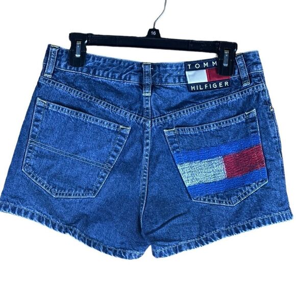 Tommy Hilfiger Red White and Blue Holiday Star Embroidered Denim Shorts Size 9 - Picture 2 of 12